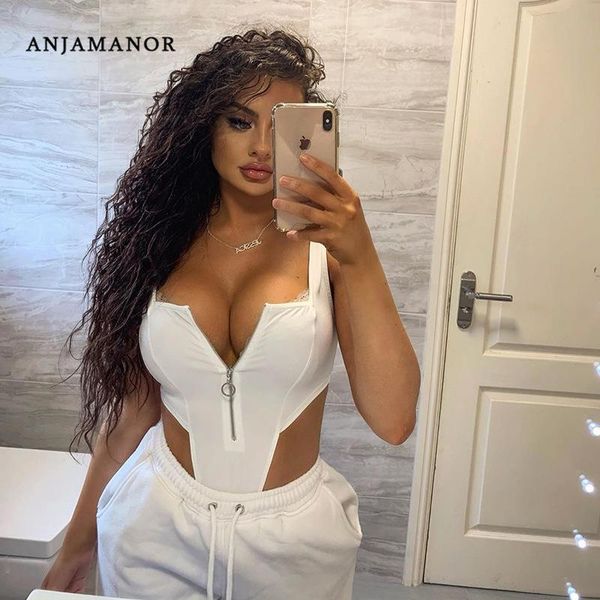 anjamanor bodysuit bodycon jumpsuit 2020 summer club festival clothing front zip backless high cut thong body suits d85-i84, Black;white
anjamanor bodysuit bodycon jumpsuit 2020 summer club festival clothing front zip backless high cut thong body suits d85-i84, Black;white