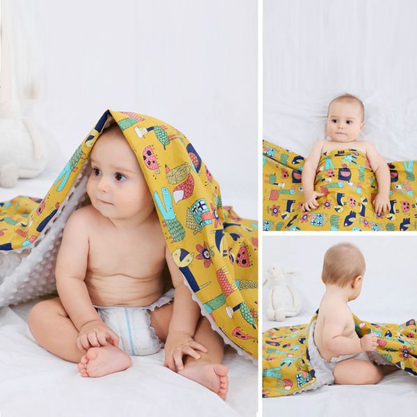 Baby Blanket & Swaddling Newborn Thermal Soft Fleece Blanket Winter Solid Bedding Set Cotton Quilt Infant Bedding Swaddle Wrap Lj201105