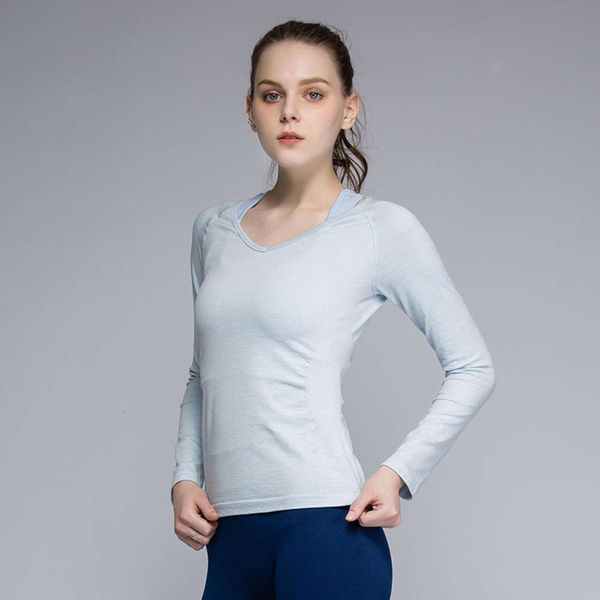 seamless v-neck sports long sleeve women's moisture absorption quick drying fitness t-shirt slim running yoga suit, Gray
seamless v-neck sports long sleeve women's moisture absorption quick drying fitness t-shirt slim running yoga suit, Gray