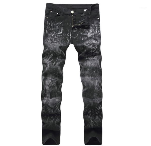 street hip hop high stretch jeans men's print skull straight casual black pant1, Blue
street hip hop high stretch jeans men's print skull straight casual black pant1, Blue
