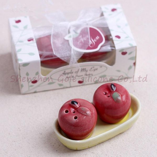 party favor "apple of my eye" salt pepper ceramic shakers,wedding 50set=100pcs 
party favor "apple of my eye" salt pepper ceramic shakers,wedding 50set=100pcs
