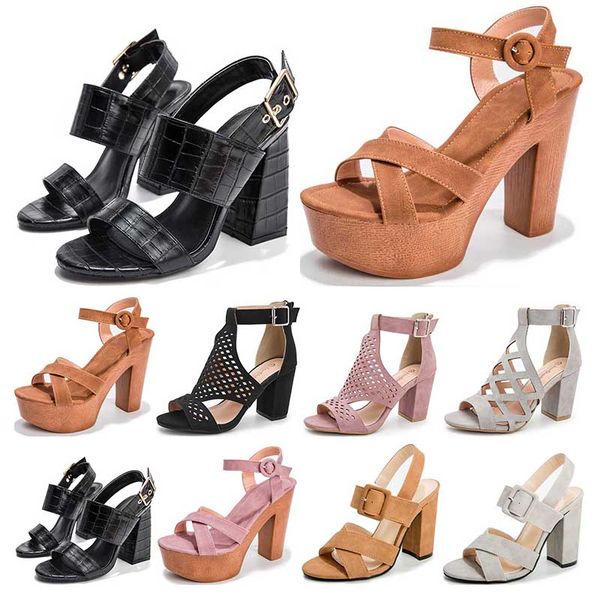 fashion womens sandals chunky heel buckle strap blackpink grey brown 8-12cm gladiator peep toes size 36-43, Black
fashion womens sandals chunky heel buckle strap blackpink grey brown 8-12cm gladiator peep toes size 36-43, Black