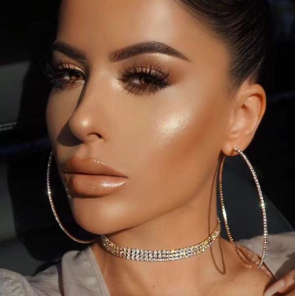 bling rhinestone big hoop huggie earrings super large circle hoop earrings for women fashion retro classic jewelry, Golden;silver
bling rhinestone big hoop huggie earrings super large circle hoop earrings for women fashion retro classic jewelry, Golden;silver