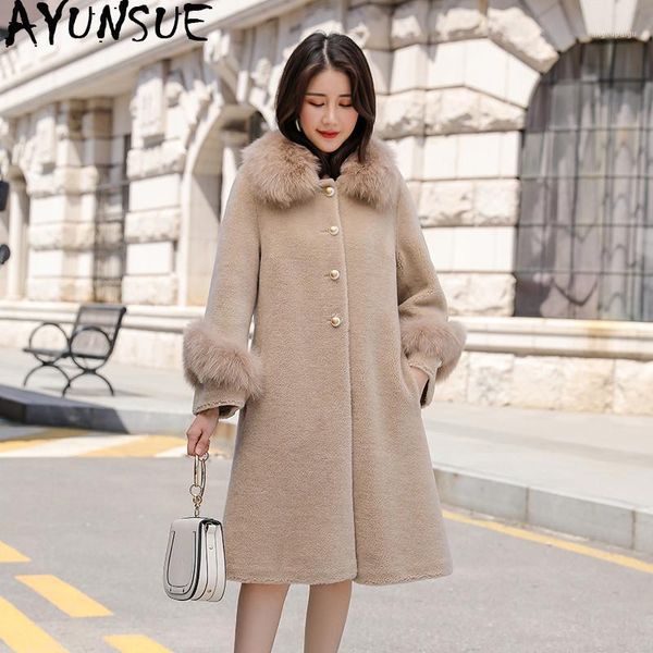 ayunsue sheep shearling fur winter coat women real fur collar wool coat female lamb korean jacket manteau femme my41951, Black
ayunsue sheep shearling fur winter coat women real fur collar wool coat female lamb korean jacket manteau femme my41951, Black