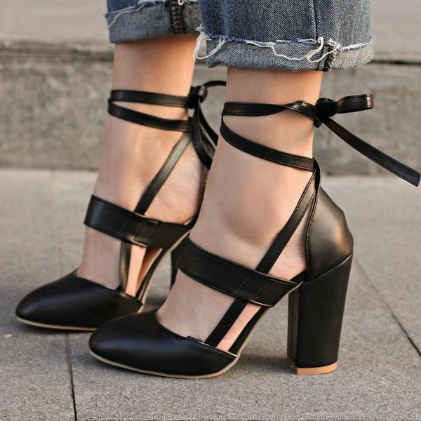 women summer pumps chunky high heels shoes woman plus size gladiator lace up sandals female mujer sapato feminino d1368, Black
women summer pumps chunky high heels shoes woman plus size gladiator lace up sandals female mujer sapato feminino d1368, Black