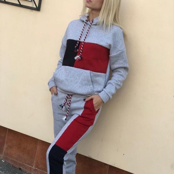 running sets 2021 autumn and winter casual sports suit for women multi-color patchwork hoodie with cap collar head wear 2pcs, Black;blue
running sets 2021 autumn and winter casual sports suit for women multi-color patchwork hoodie with cap collar head wear 2pcs, Black;blue