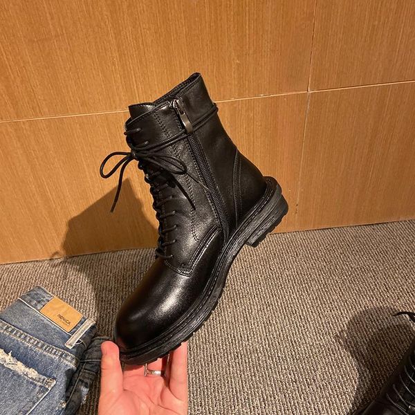 retro cross tied women ankle boots genuine leather 2020 winter new chunky platform heels shoes woman basic winter boots, Black
retro cross tied women ankle boots genuine leather 2020 winter new chunky platform heels shoes woman basic winter boots, Black