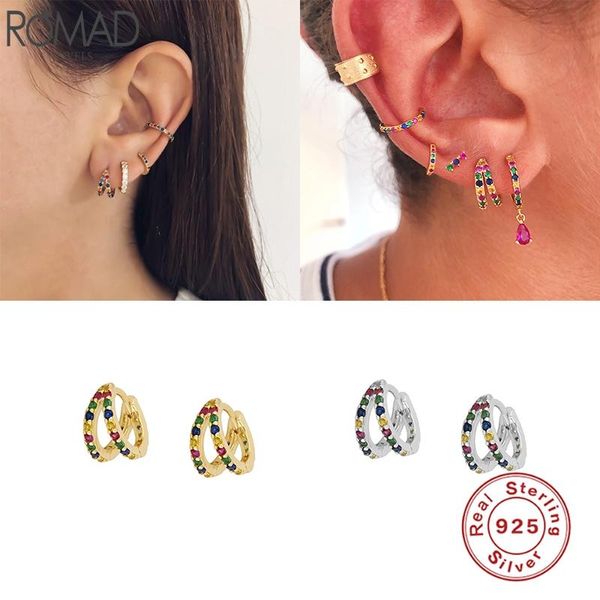 romad 925 sterling silver hoop earrings colorful boho rainbow double circle huggie earring for women fine jewelry pendientes w4, Golden;silver
romad 925 sterling silver hoop earrings colorful boho rainbow double circle huggie earring for women fine jewelry pendientes w4, Golden;silver