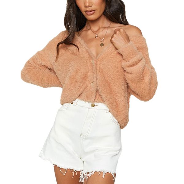 women's plush faux fur coats solid color buttons cardigan autumn warm loose casual long sleeve winter clothes kg-102, White;black
women's plush faux fur coats solid color buttons cardigan autumn warm loose casual long sleeve winter clothes kg-102, White;black