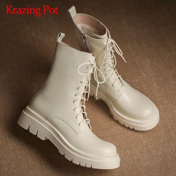 krazing pot big size snow boots genuine leather winter warm rock round toe thick med heel zipper coolest punk mid-calf boots l12, Black
krazing pot big size snow boots genuine leather winter warm rock round toe thick med heel zipper coolest punk mid-calf boots l12, Black