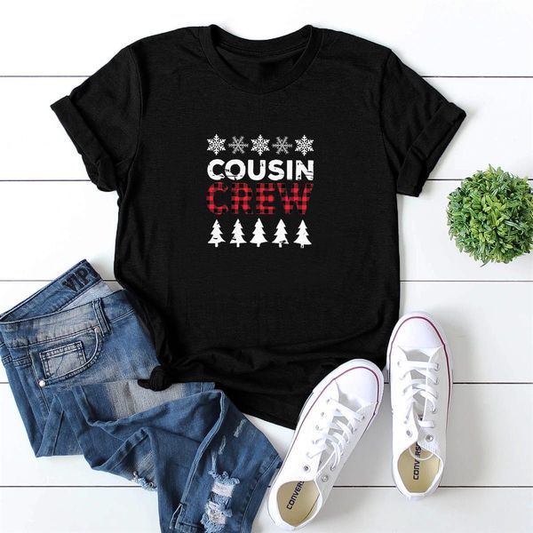 lh20325 european and american christmas cousin round neck british print loose casual comfortable round neck short sleeve, White
lh20325 european and american christmas cousin round neck british print loose casual comfortable round neck short sleeve, White