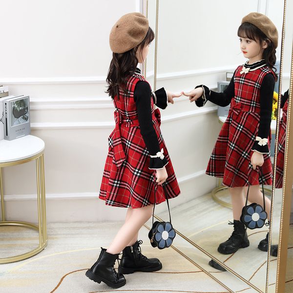 party dress girl's dress multi-color princess skirt autumn and winter children's wear woolen sundress suit kids clothing, Red;yellow
party dress girl's dress multi-color princess skirt autumn and winter children's wear woolen sundress suit kids clothing, Red;yellow