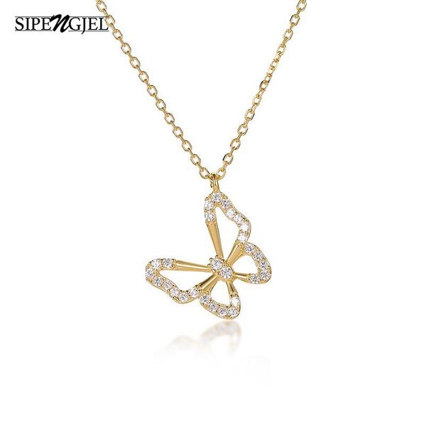 sipengjel fashion cubic zircon butterfly pendant necklace gold color korean style necklace for women girls jewelry, Silver
sipengjel fashion cubic zircon butterfly pendant necklace gold color korean style necklace for women girls jewelry, Silver