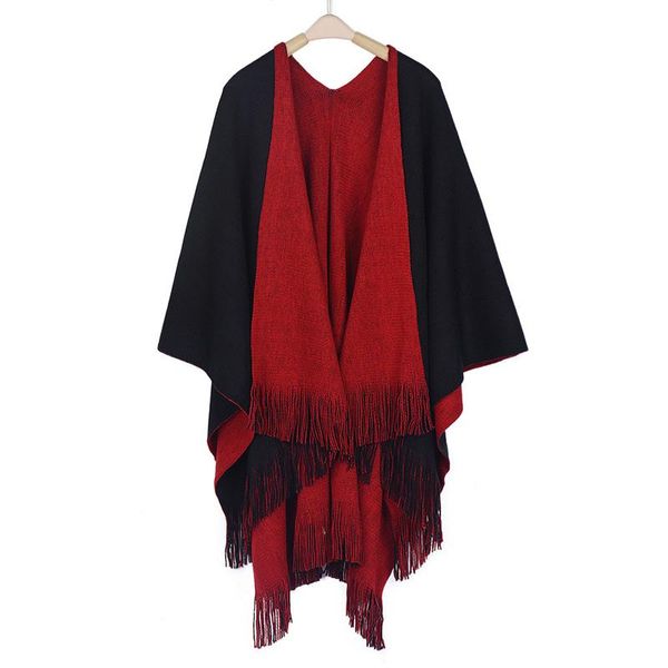 shawls women cardigans solid knitted poncho blanket oversized reversible reversed sided scarf tassel fashion and capes, Blue;gray
shawls women cardigans solid knitted poncho blanket oversized reversible reversed sided scarf tassel fashion and capes, Blue;gray