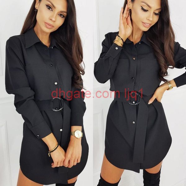 casual solid color long sleeve button turndowen collar women mini dress fashion casual shirt dress fall clothing, Black;gray
casual solid color long sleeve button turndowen collar women mini dress fashion casual shirt dress fall clothing, Black;gray