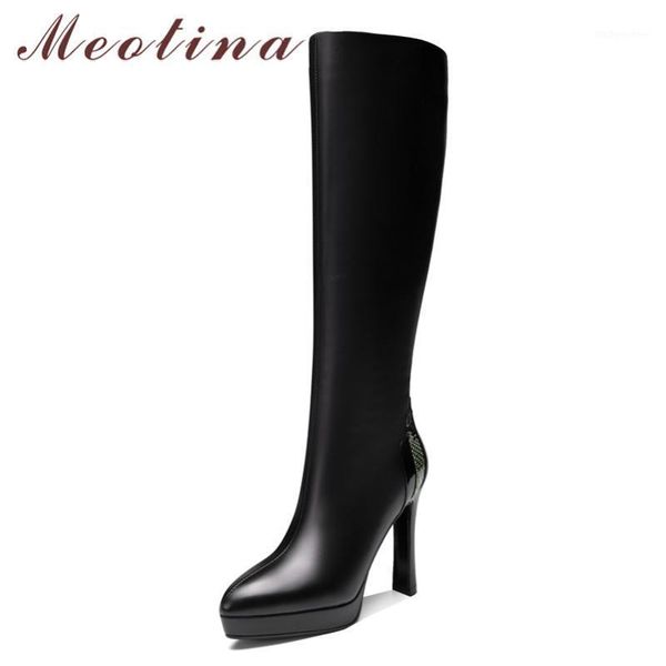 boots meotina winter knee high women natural genuine leather thick heel long zipper super shoes lady size 34-391, Black
boots meotina winter knee high women natural genuine leather thick heel long zipper super shoes lady size 34-391, Black