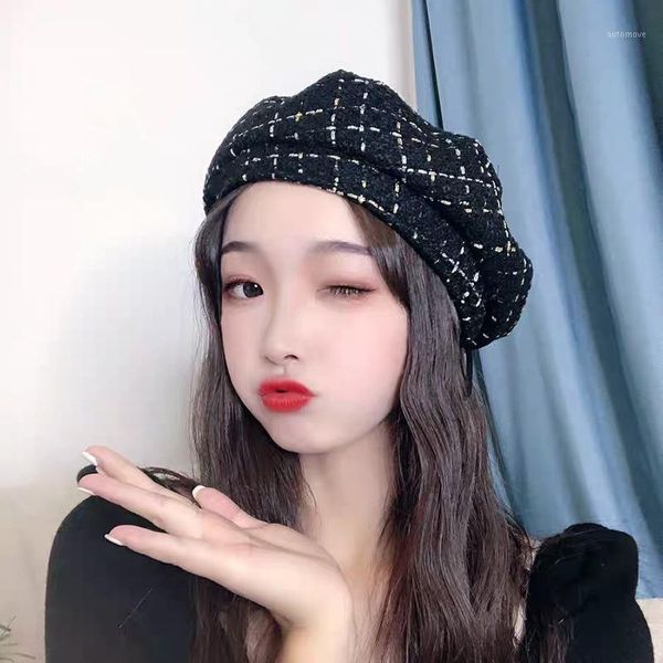 new soft beret trend french berets for women fitted flat plaid beret hat white black tartan check beanies boina1, Blue;gray
new soft beret trend french berets for women fitted flat plaid beret hat white black tartan check beanies boina1, Blue;gray
