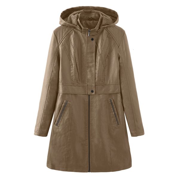 2021 new the female long-style windcoat foreign trade plus velvet wind-proof leather jacket removable r392, Black
2021 new the female long-style windcoat foreign trade plus velvet wind-proof leather jacket removable r392, Black