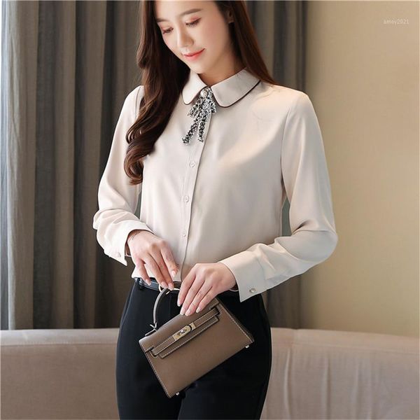 women's blouses & shirts autumn single breasted career korea chiffon women blouse vintage all-match bottoming office ladies blusas1, White
women's blouses & shirts autumn single breasted career korea chiffon women blouse vintage all-match bottoming office ladies blusas1, White
