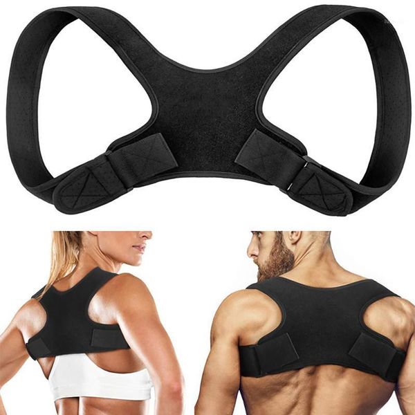 back support adjustable posture corrector shoulder brace belt clavicle spine lumbar correction accessories1, Black;blue
back support adjustable posture corrector shoulder brace belt clavicle spine lumbar correction accessories1, Black;blue