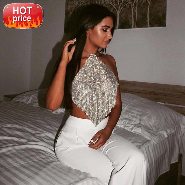 akyzo women luxury handmade rhinestones camis backless metal chain nightclub summer party club gold diamond tank #pa6y, White 
akyzo women luxury handmade rhinestones camis backless metal chain nightclub summer party club gold diamond tank #pa6y, White