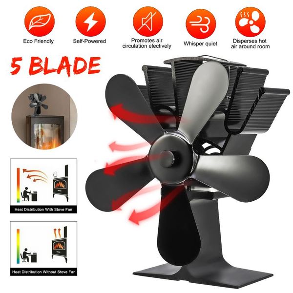 5 blade heat powered stove fan black fireplace log wood burner eco heater tool quiet fan home efficient heat distribution
5 blade heat powered stove fan black fireplace log wood burner eco heater tool quiet fan home efficient heat distribution