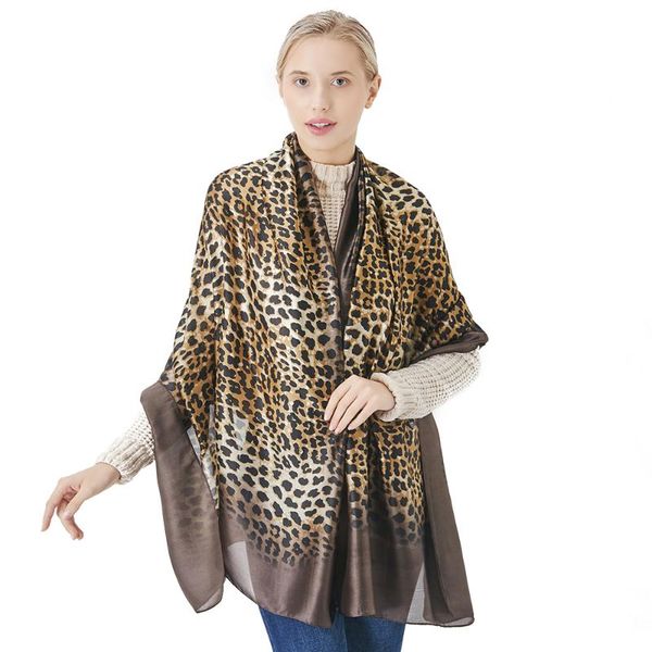 scarves spring silk scarf women's luxury designer leopard shawl wraps summer beach cover-up foulard femme long bandana bufanda mujer, Blue;gray
scarves spring silk scarf women's luxury designer leopard shawl wraps summer beach cover-up foulard femme long bandana bufanda mujer, Blue;gray