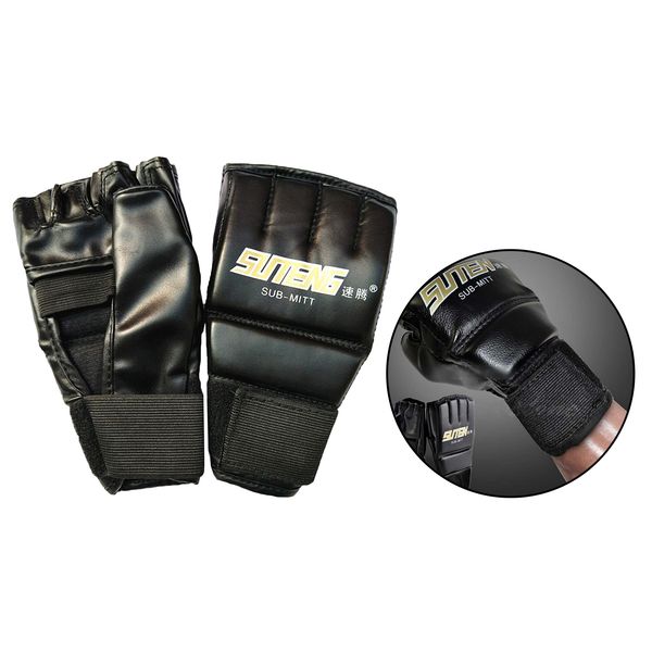 mma half finger boxing fight gloves mitt training gloves, Black;green