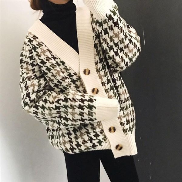 women's knits & tees mozuleva knitting women sweaters cardigan long sleeve autumn winter plaid sweater korean style warm female coat, White
women's knits & tees mozuleva knitting women sweaters cardigan long sleeve autumn winter plaid sweater korean style warm female coat, White