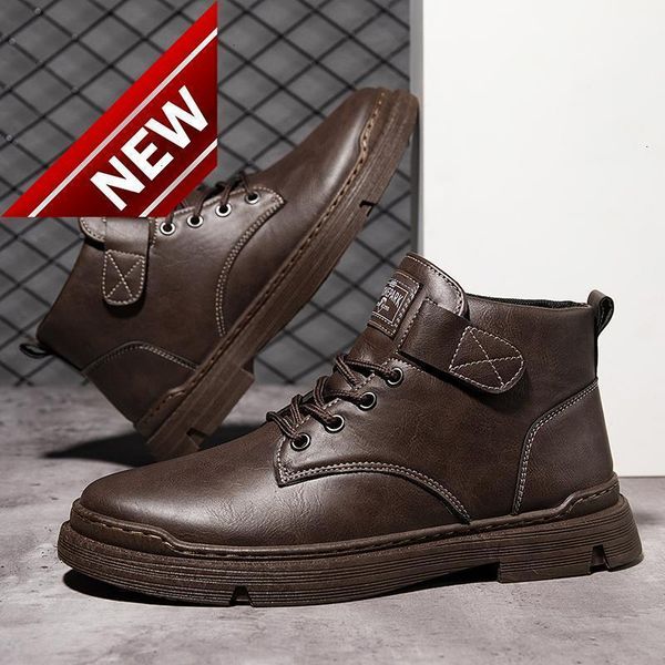 new martin boots high spring and autumn middle work clothes leather men's shoes winter british short, Black
new martin boots high spring and autumn middle work clothes leather men's shoes winter british short, Black