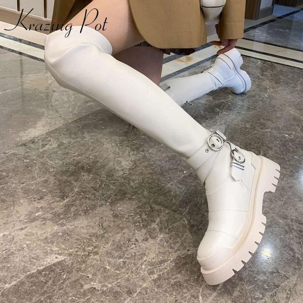 krazing pot cow leather round toe high heel stretch boots european style young lady streetwear fashion over-the-knee boots l16, Black
krazing pot cow leather round toe high heel stretch boots european style young lady streetwear fashion over-the-knee boots l16, Black