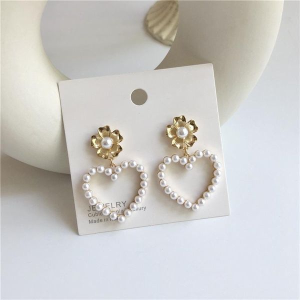 dangle & chandelier 2021 korea fashion jewelry love pearl earrings elegant gold metal flower for women gift, Silver
dangle & chandelier 2021 korea fashion jewelry love pearl earrings elegant gold metal flower for women gift, Silver