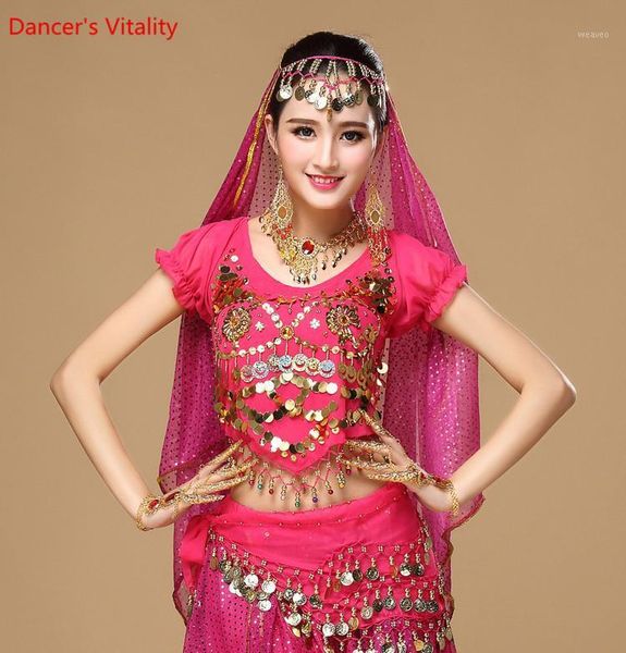 women's belly dance costume shirt chiffon lantern short sleeves gold coins tees clothing belly dancing practice 1, Black;red
women's belly dance costume shirt chiffon lantern short sleeves gold coins tees clothing belly dancing practice 1, Black;red