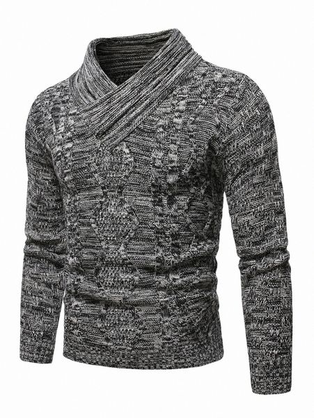 men marled cable knit sweater 12gp#, White;black
men marled cable knit sweater 12gp#, White;black