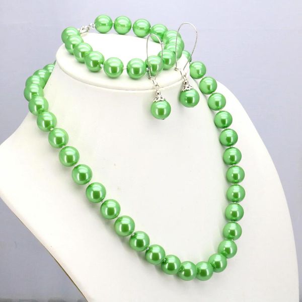 new green glass pearl necklace set necklace 12mm 18"bracelet 7.5" earring women beautiful jewelry making design, Silver
new green glass pearl necklace set necklace 12mm 18"bracelet 7.5" earring women beautiful jewelry making design, Silver