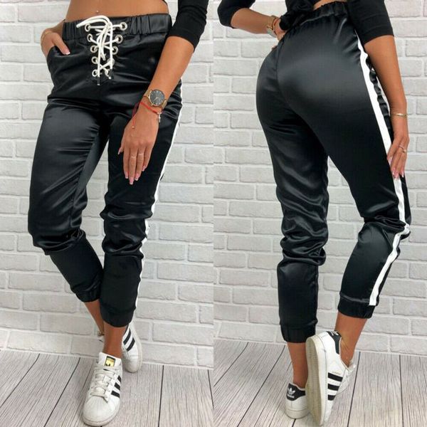 women fashion casual bandage fitness pants comfortable running gym sport high waist jogging kg-440, Black;white
women fashion casual bandage fitness pants comfortable running gym sport high waist jogging kg-440, Black;white