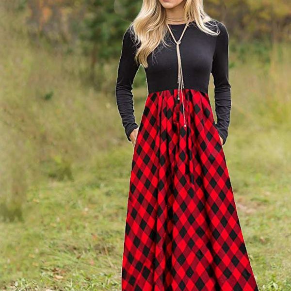 z40 spring autumn red plaid maxi dress women elegant lady long dress party long sleeve vestidos de fiesta de noche, Black;gray
z40 spring autumn red plaid maxi dress women elegant lady long dress party long sleeve vestidos de fiesta de noche, Black;gray