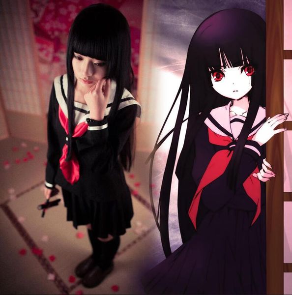 anime costumes japanese high school girl sailor uniform suit cosplay costume dress long sleeve anime jigoku shojo hell girl enma ai cosplay, Black
anime costumes japanese high school girl sailor uniform suit cosplay costume dress long sleeve anime jigoku shojo hell girl enma ai cosplay, Black