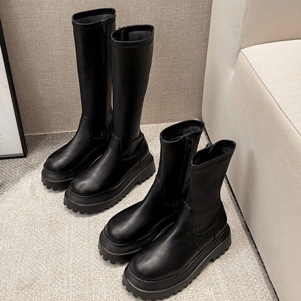 women mid calf boots pu leather lace up platform luxury ladies non slip zipper shoes woman fashion boot female footwear 2020 new #ae0b, Black
women mid calf boots pu leather lace up platform luxury ladies non slip zipper shoes woman fashion boot female footwear 2020 new #ae0b, Black