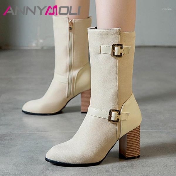 annymoli buckle high heel mid-calf boots women shoes pointed toe block heels zipper short boots ladies winter beige red size 461, Black
annymoli buckle high heel mid-calf boots women shoes pointed toe block heels zipper short boots ladies winter beige red size 461, Black