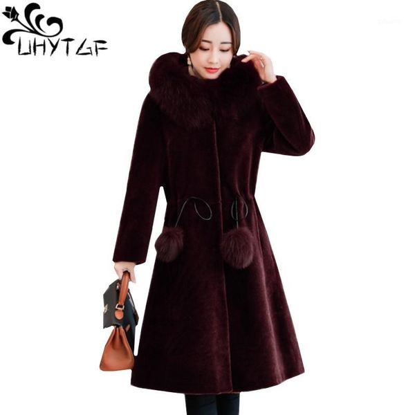 uhytgf fashion fur collar winter fur coat ladies slim long windproof warm outerwear sheep shearing hooded coats female 11141, Black
uhytgf fashion fur collar winter fur coat ladies slim long windproof warm outerwear sheep shearing hooded coats female 11141, Black