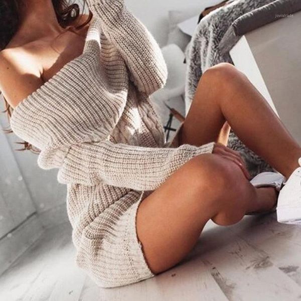 women's sweaters off shoulder sweater knitted dress women long sleeve autumn winter loose tunic casual solid dresses1, White;black
women's sweaters off shoulder sweater knitted dress women long sleeve autumn winter loose tunic casual solid dresses1, White;black