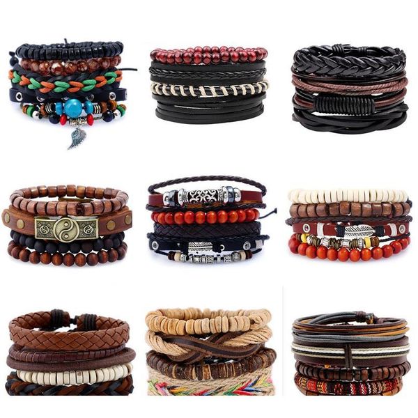 4-6pc vintage multilayer leather bracelet for men fashion braided handmade rope wrap bead charm woven bracelets m bbyjzd, Golden;silver
4-6pc vintage multilayer leather bracelet for men fashion braided handmade rope wrap bead charm woven bracelets m bbyjzd, Golden;silver