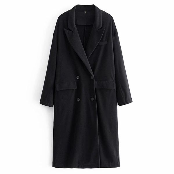 new winter women solid double breasted warm woolen coat pockets female outerwear elegant chic overcoat lady dwdd89134, Black
new winter women solid double breasted warm woolen coat pockets female outerwear elegant chic overcoat lady dwdd89134, Black