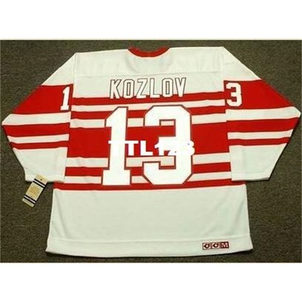 121 #13 vyacheslav kozlov detroit red wings 1992 ccm vintage hockey jersey or custom any name or number retro jersey, Black
121 #13 vyacheslav kozlov detroit red wings 1992 ccm vintage hockey jersey or custom any name or number retro jersey, Black