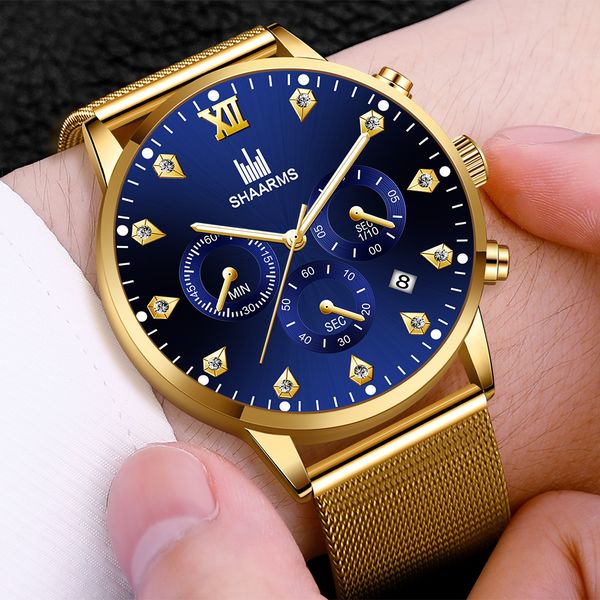 european and american fashion high-end male quartz watch korean simple mesh belt trendy watch wholesale decoration three-eye calendar watch, Slivery;brown
european and american fashion high-end male quartz watch korean simple mesh belt trendy watch wholesale decoration three-eye calendar watch, Slivery;brown
