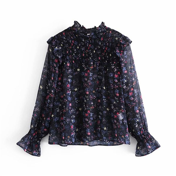 2021 new elegant women floral print shirts fashion ladies stand collar elastic streetwear female ruffles chiffon blouse 2nrc, White
2021 new elegant women floral print shirts fashion ladies stand collar elastic streetwear female ruffles chiffon blouse 2nrc, White