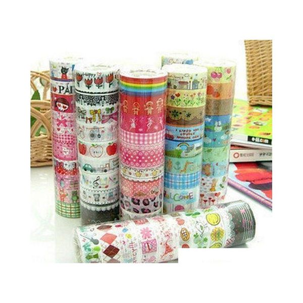 100pcs/1.5cm*3 Meter Paper Sticky Adhesive Sticker Decorative Washi Tape New #r801 Edyky