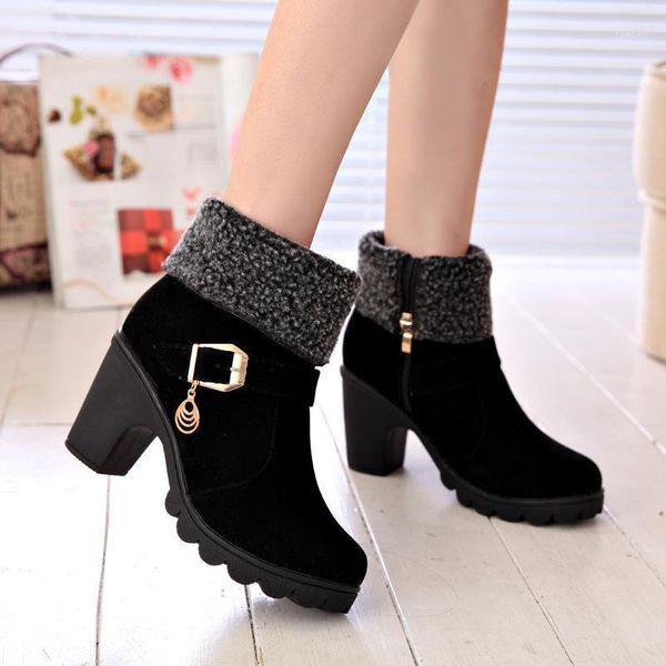 women's 2021 autumn and winter side zipper mid-calf boots for women double purpose non-slip chunky high heel snow boots1, Black
women's 2021 autumn and winter side zipper mid-calf boots for women double purpose non-slip chunky high heel snow boots1, Black
