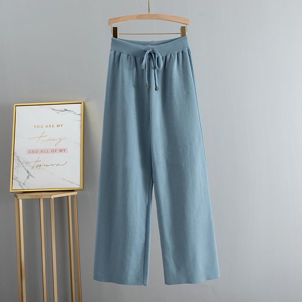 2021 new autumn winter knitted women long straight pants drawstring drape wide leg pant elastic lace up sweater trousers plpt, Black;white
2021 new autumn winter knitted women long straight pants drawstring drape wide leg pant elastic lace up sweater trousers plpt, Black;white